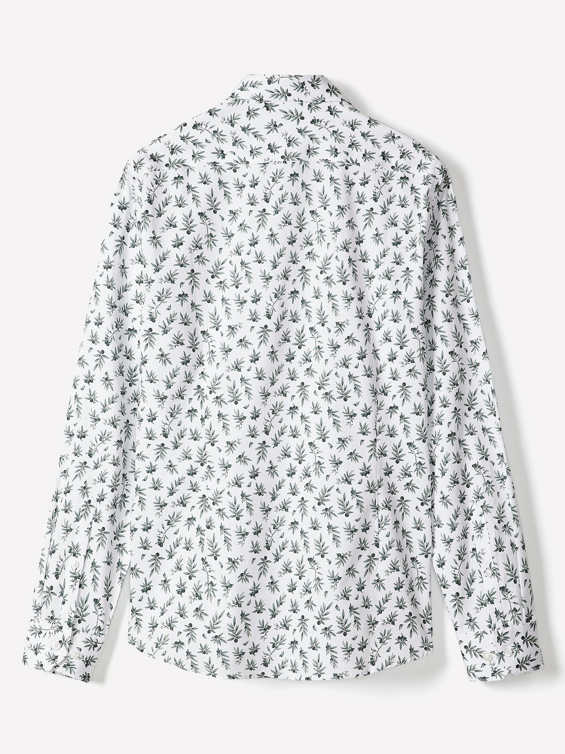 Slim-Fit Sateen Dress Shirt with Print