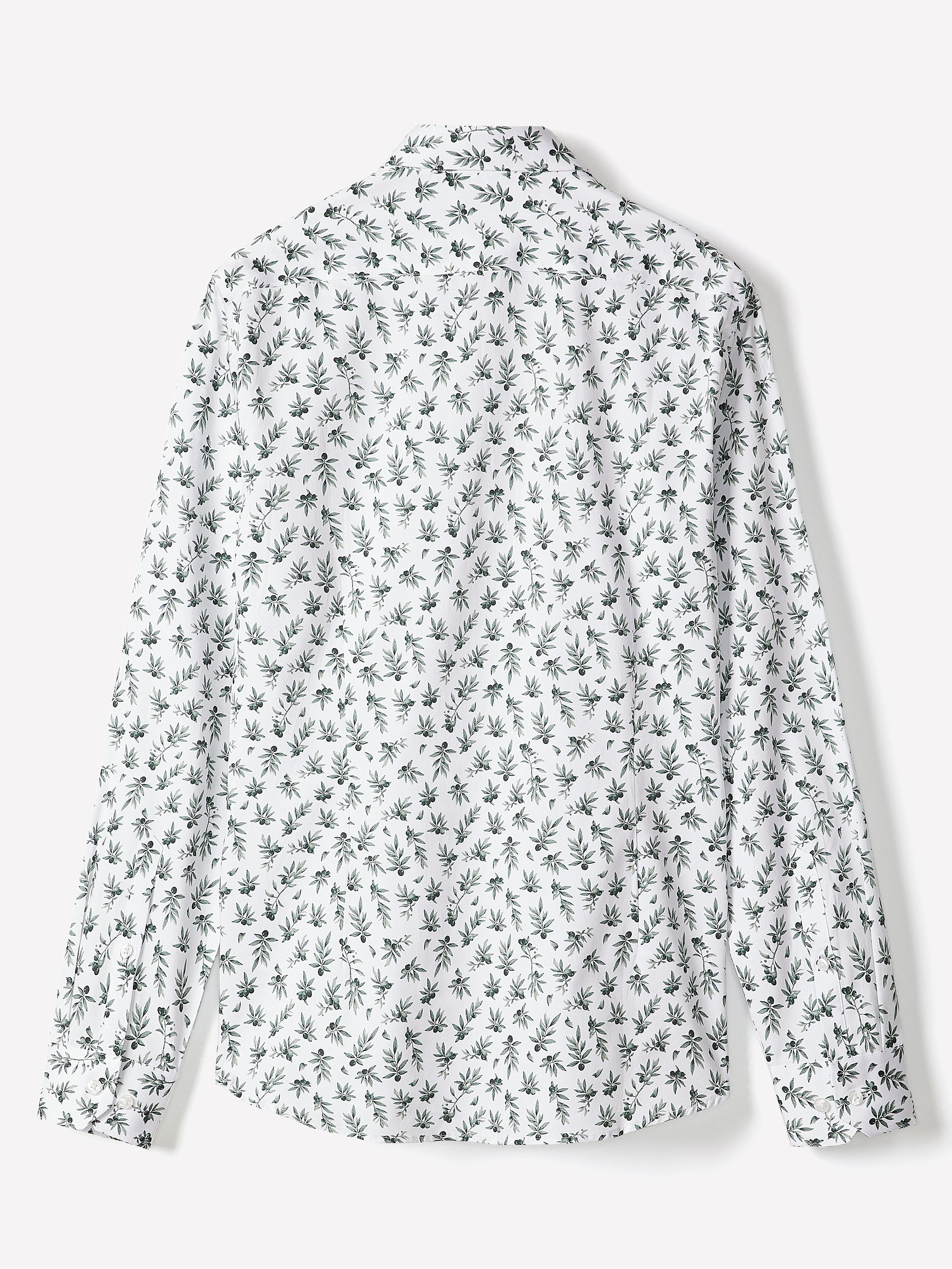 Slim-Fit Sateen Dress Shirt with Print
