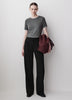 Short-Sleeve Crew-Neck Ribbed Basic Tee