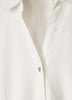 Linen-Blend Short-Sleeve Blouse with Shirt Collar