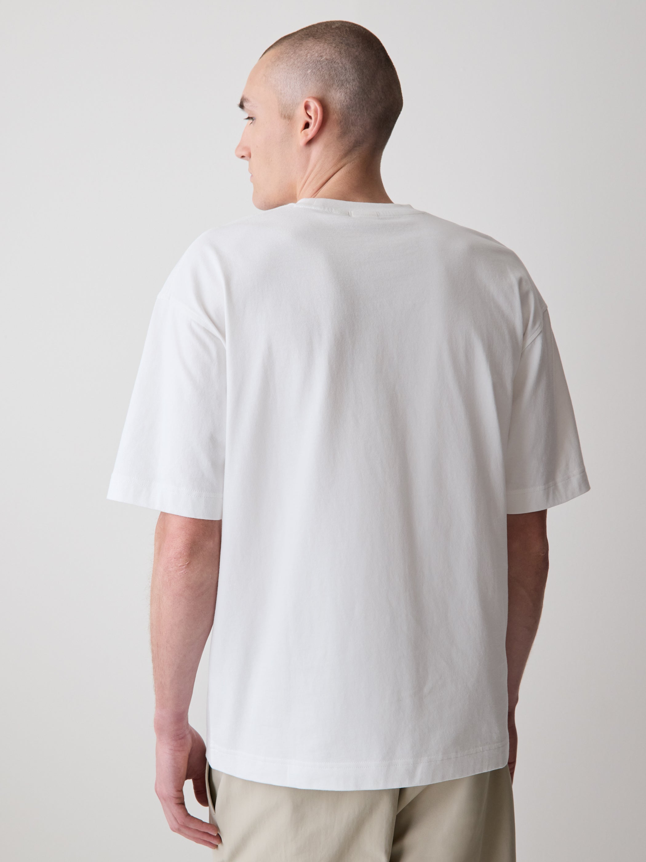 Oversized Short-Sleeve Crew-Neck Tee with Print