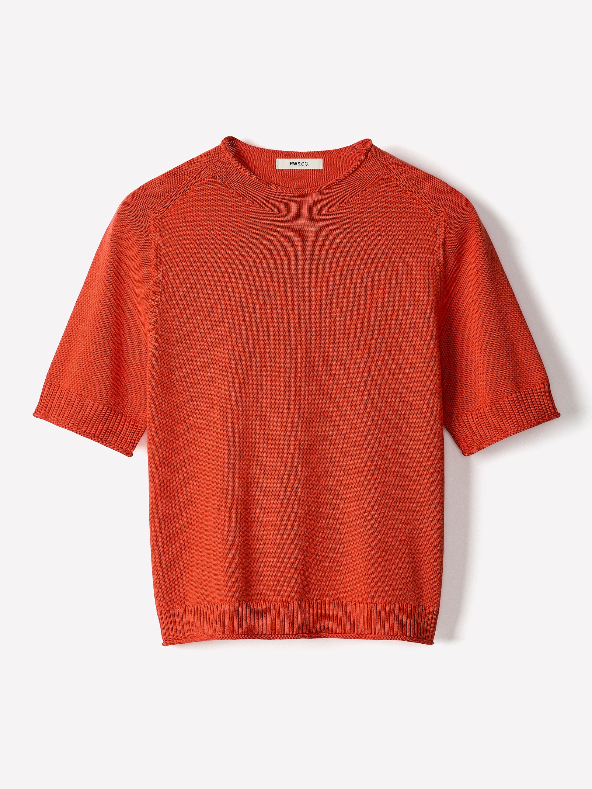 Knit Cotton Blend Funnel Neck Sweater