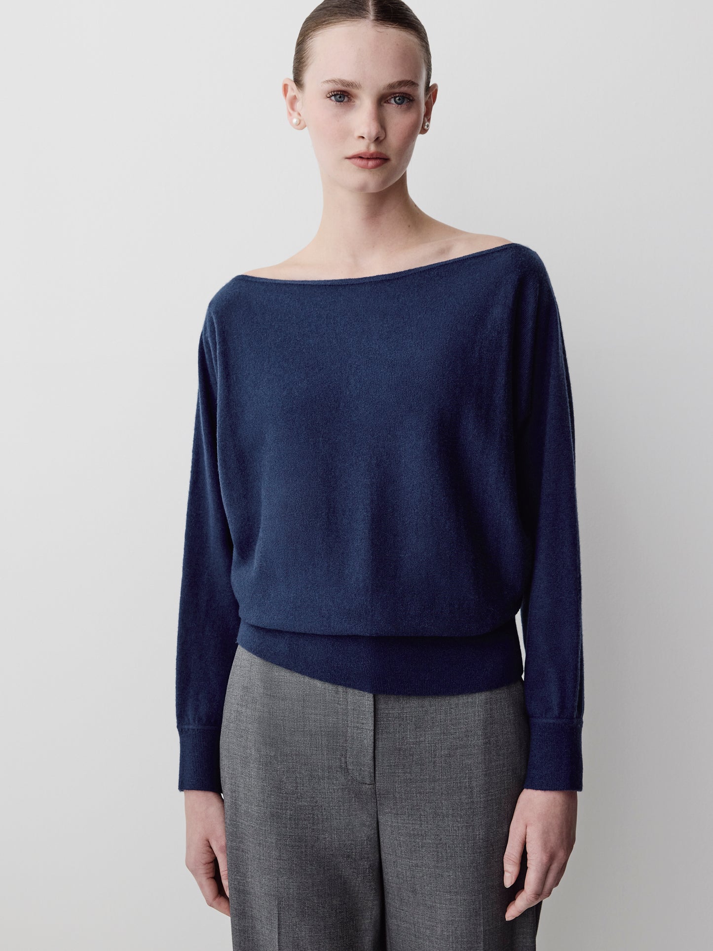 Off Shoulder Knit Sweater 100% Merino Wool