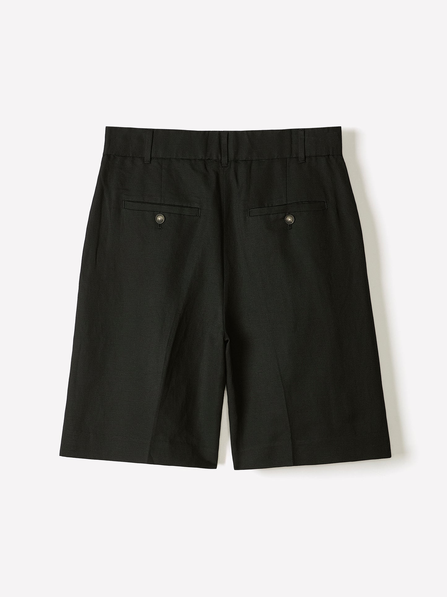 Linen-Blend High-Rise Bermuda Shorts