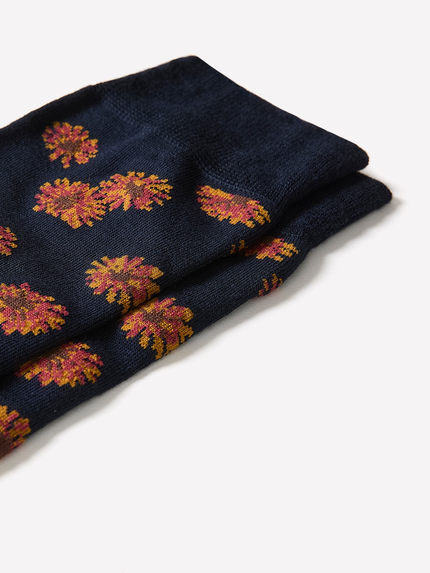 Men's Knit Socks, Viscose Blend, Floral Pattern
