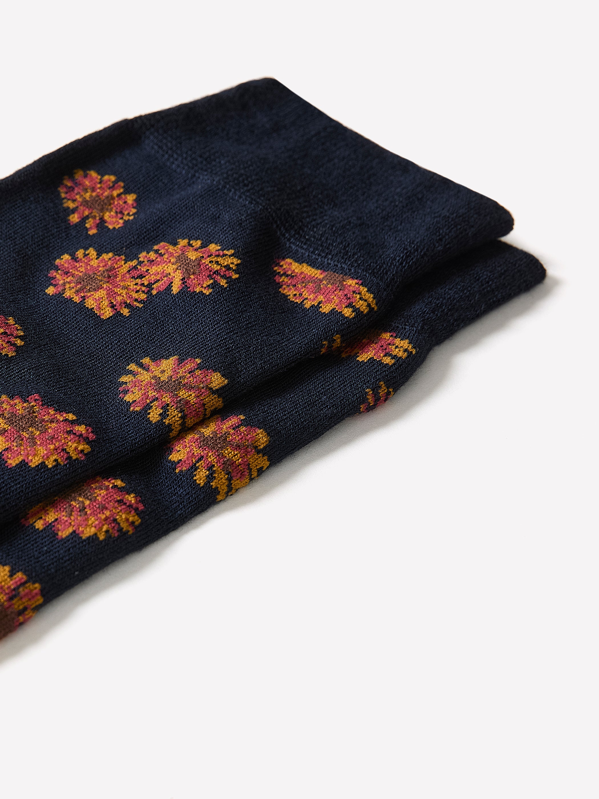 Men's Knit Socks, Viscose Blend, Floral Pattern