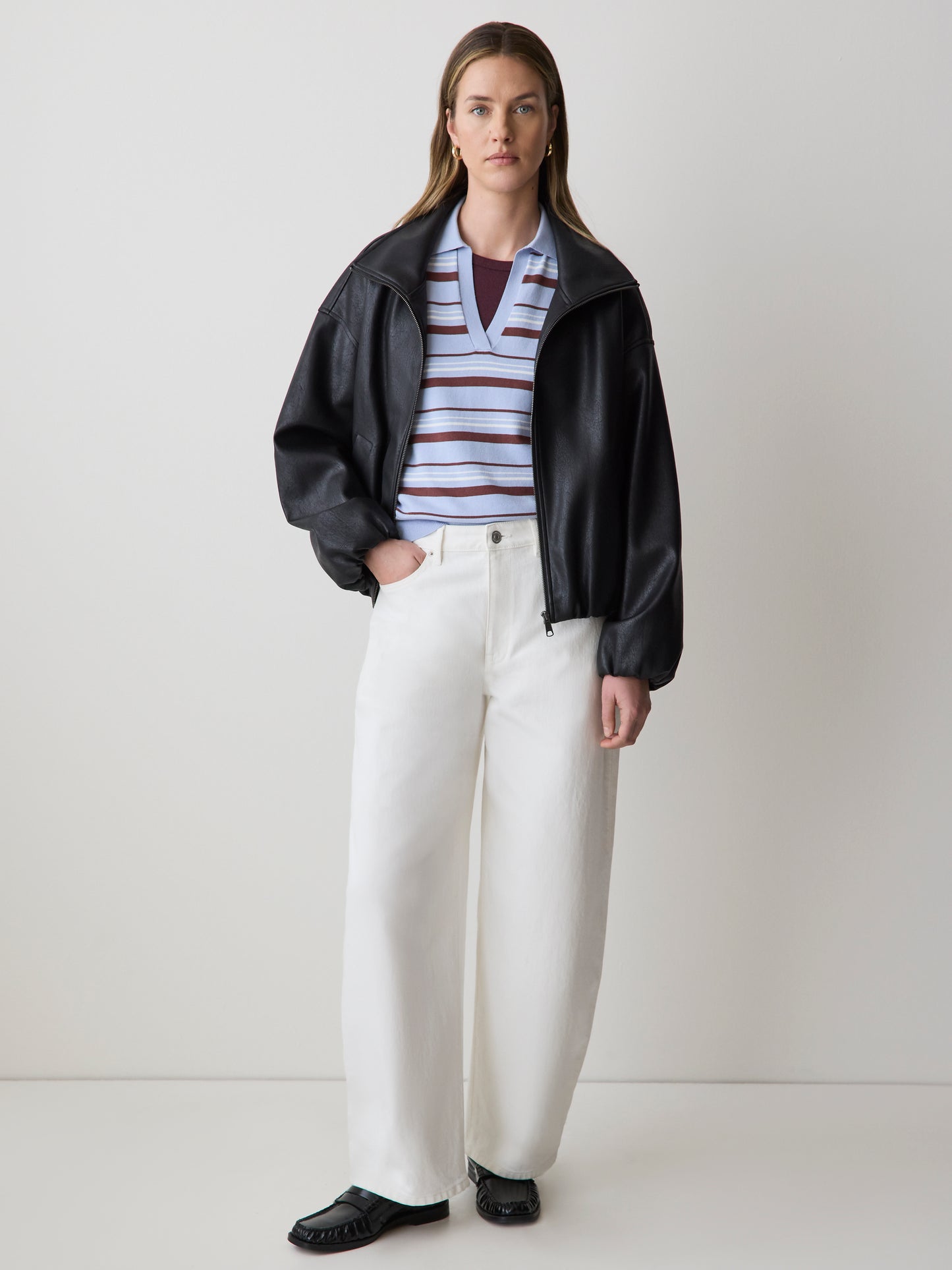 Jeans à Taille Haute et Jambe Ballon