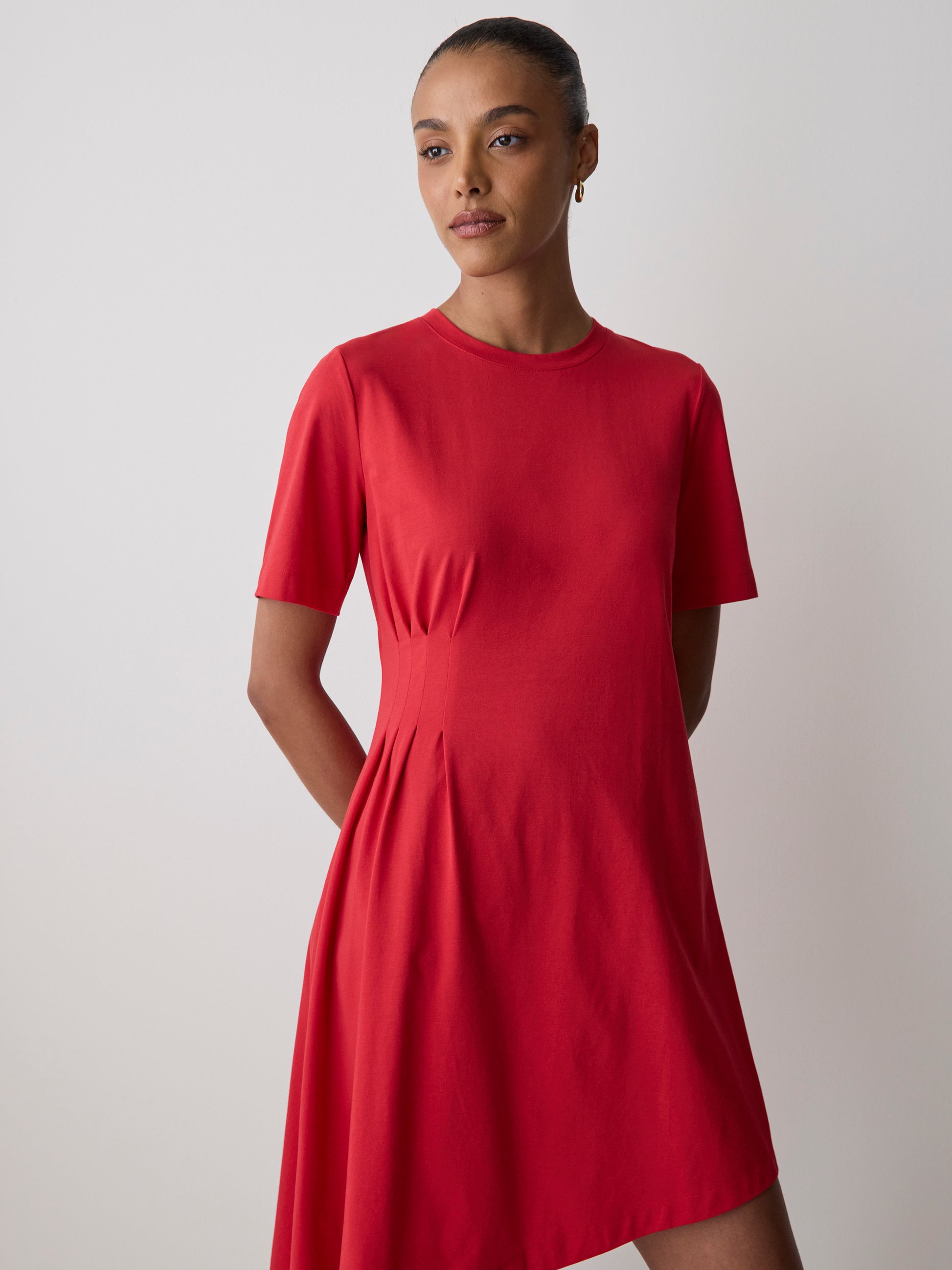 Women's Cotton Jersey T-Shirt Dress with Asymmetrical Hem – RW&CO