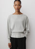 Ladies Knit Sweater Cinched Waist Boat Neck Cotton Blend