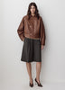 Leather Outerwear Jacket Lambskin Women's