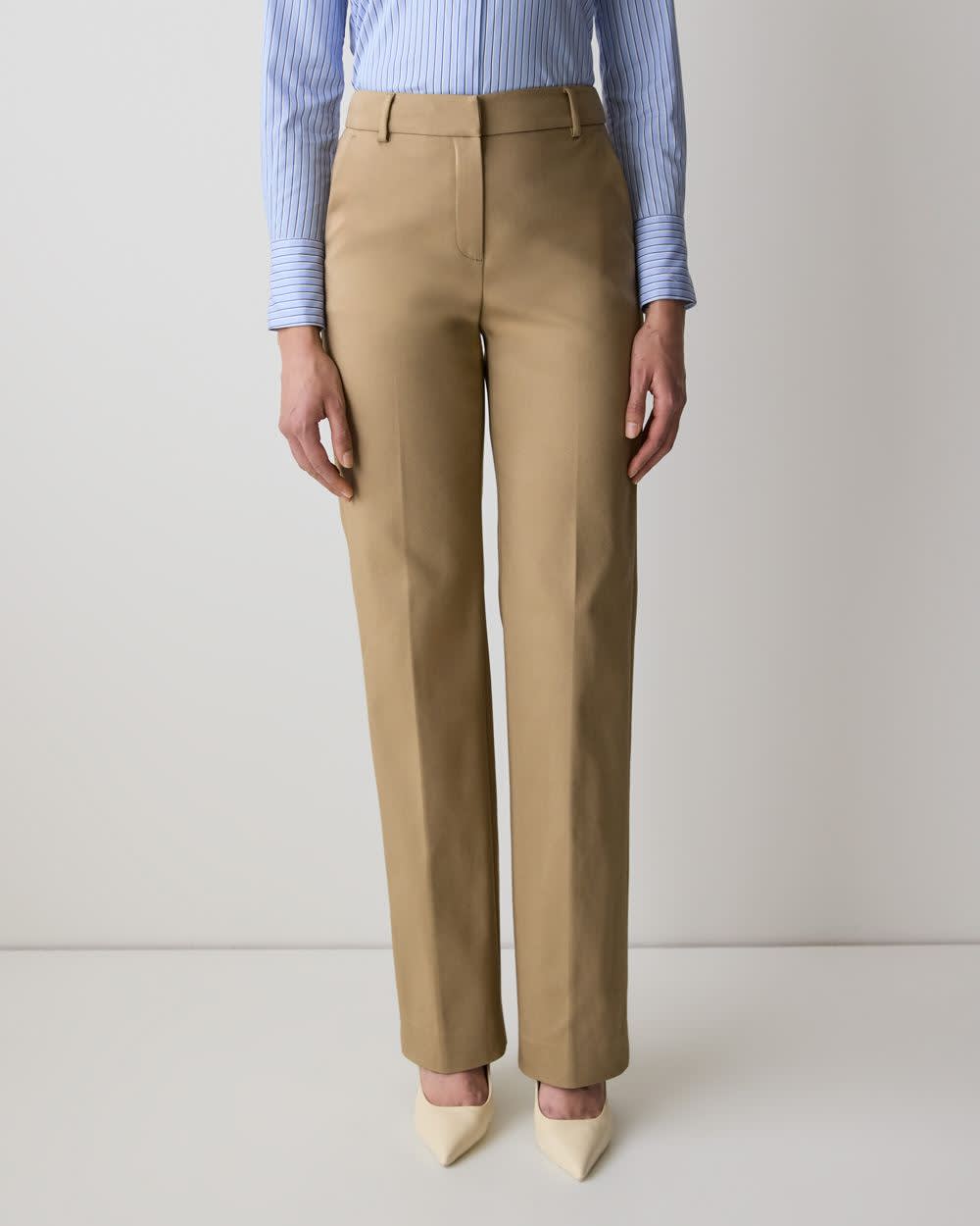 Pantalon Indispensable Signature à Jambe Large et Taille Haute