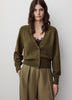 V-Neck Cardigan with Long Barrel Sleeves
