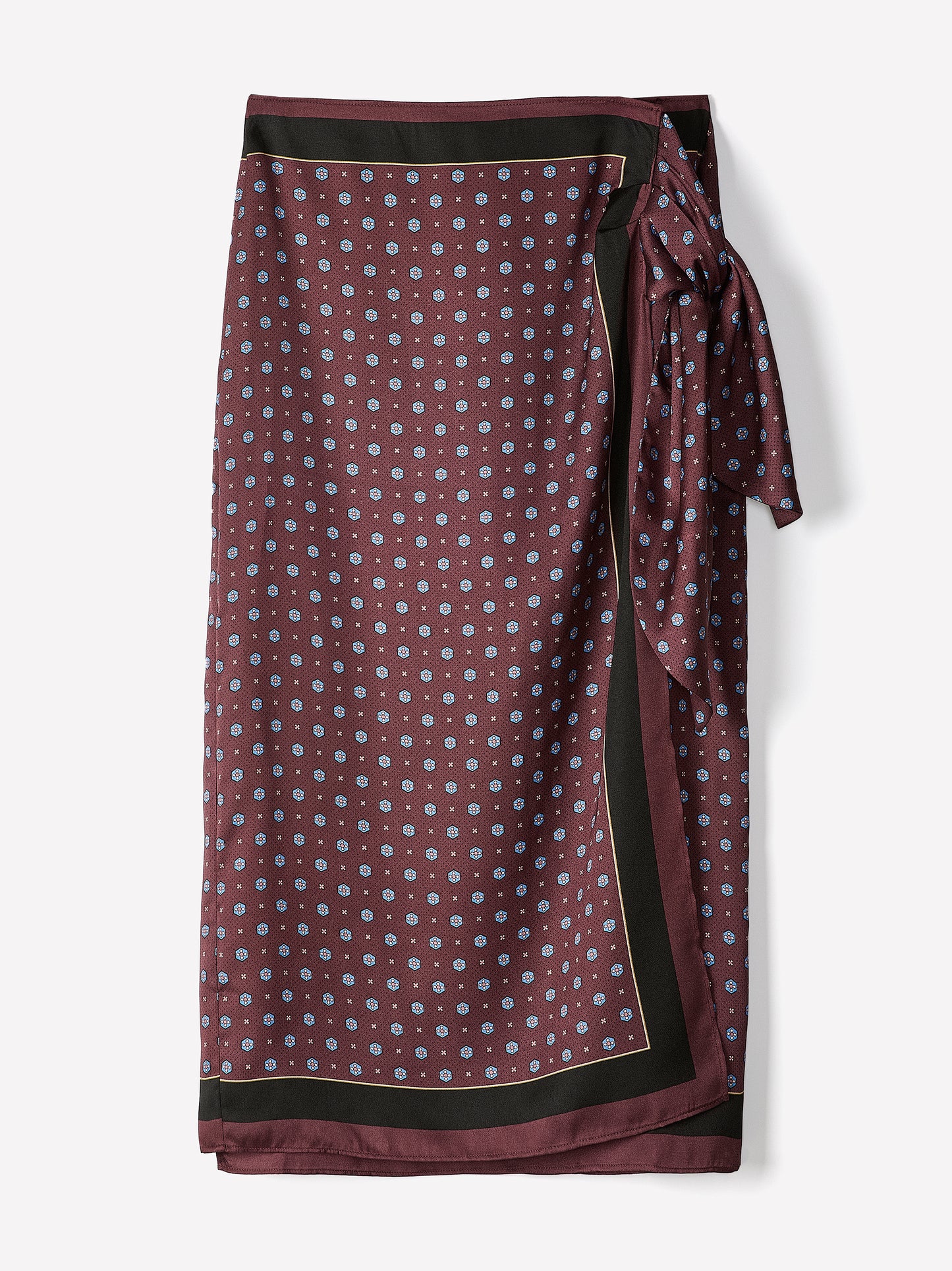 Satin High-Rise Wrap Midi Skirt