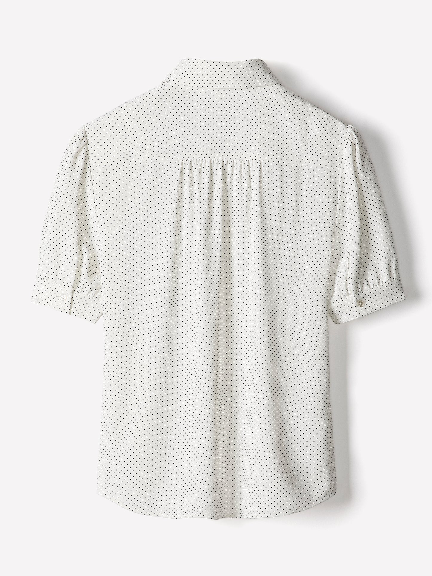 Silky Crepe Short-Sleeve Buttoned-Down Blouse