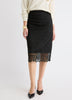 High-Rise Lace Midi Skirt
