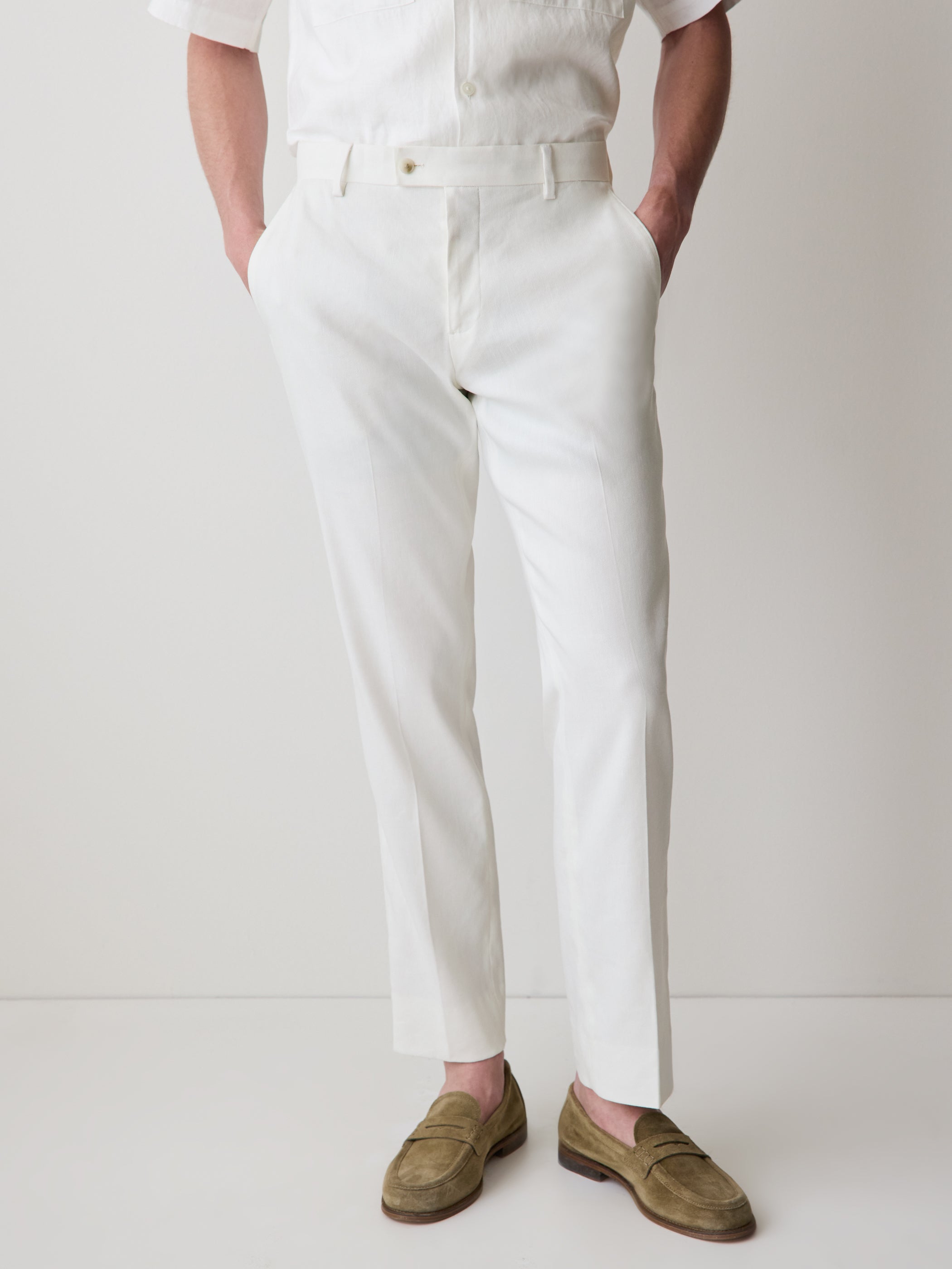Tailored Linen Blend Woven Pant