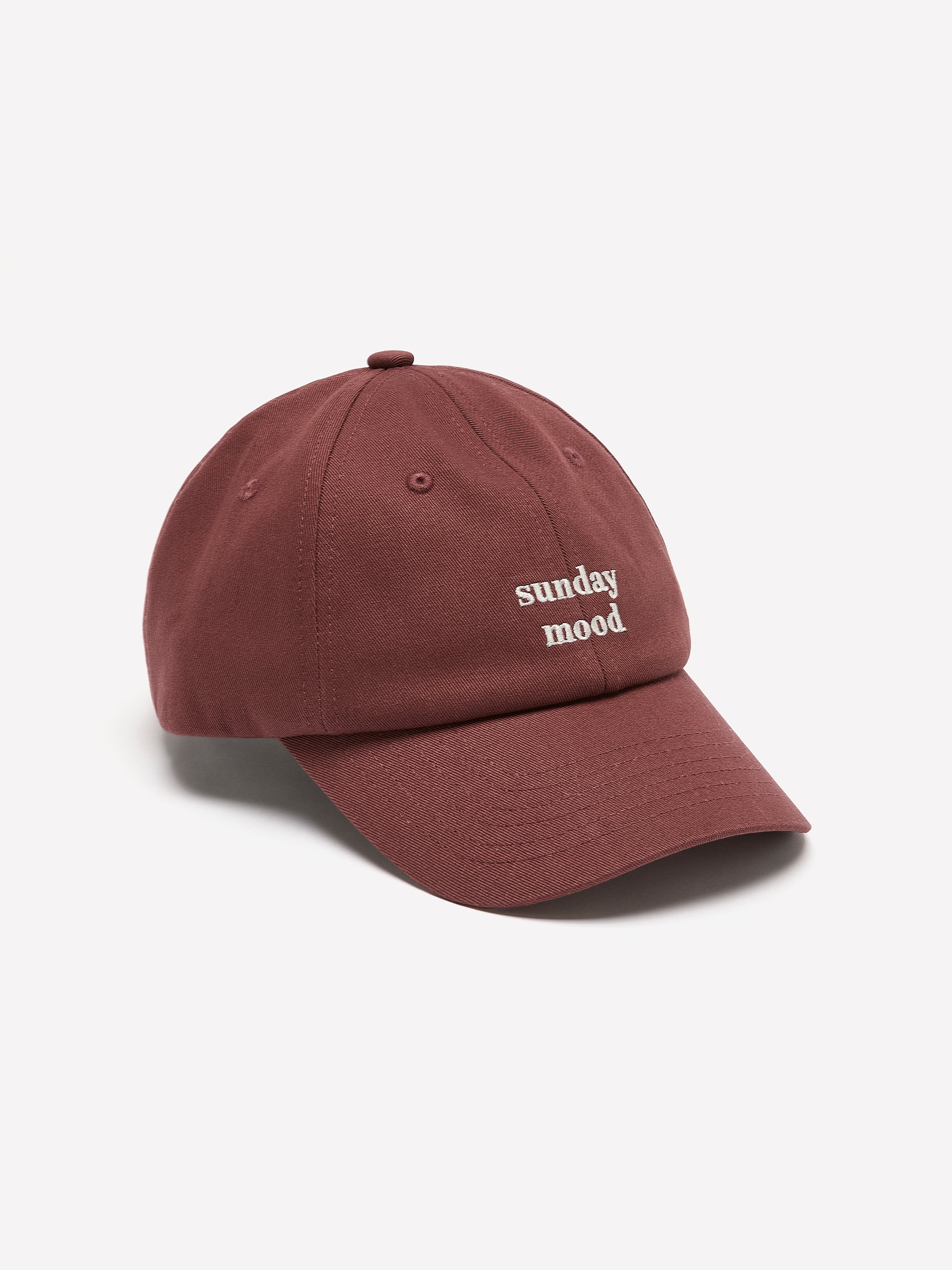 Woven Cotton Ball Cap with Embroidered Detail