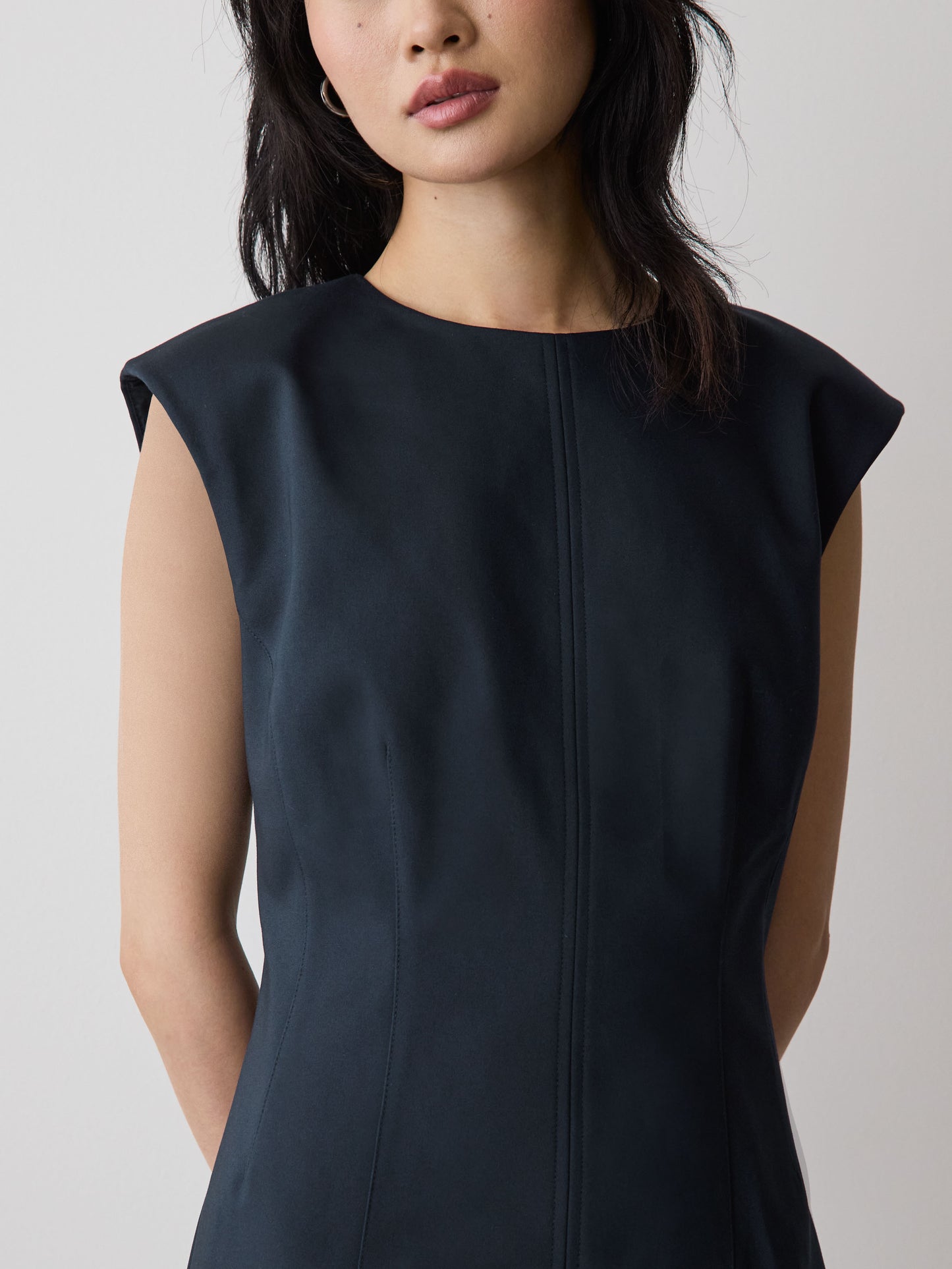 Sleeveless Crew-Neck Mini Dress