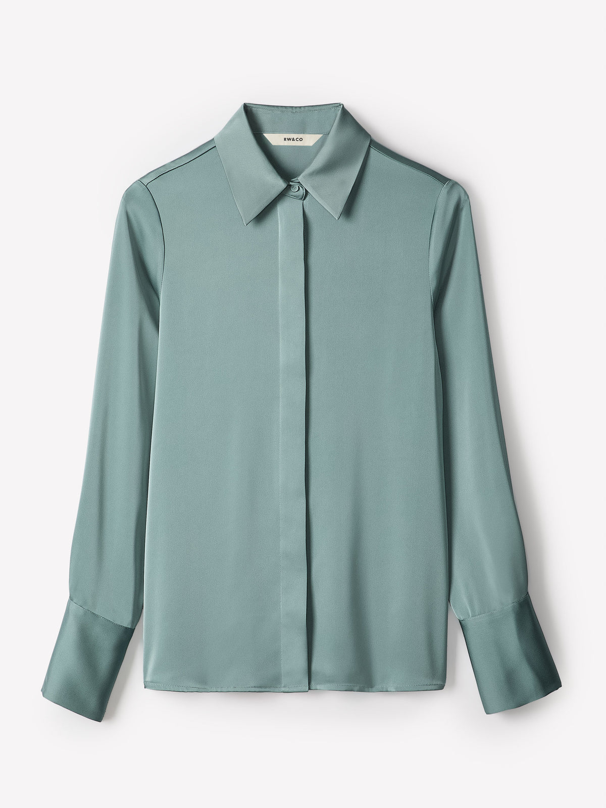 Long-Sleeve Satin Shirt