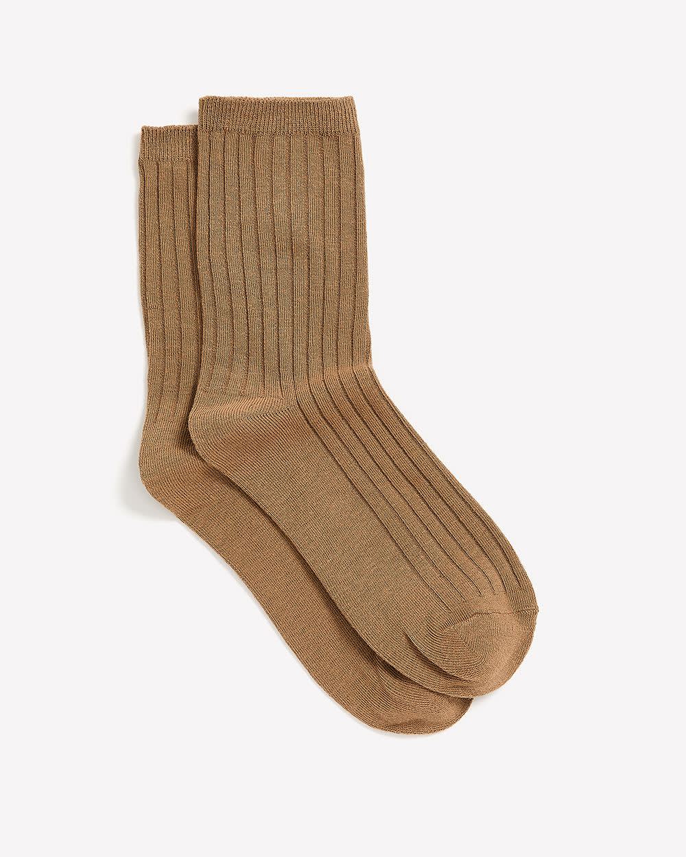 Ribbed Crew Socks