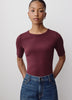 Fitted Cotton Modal Knit Pullover with Crew Neck