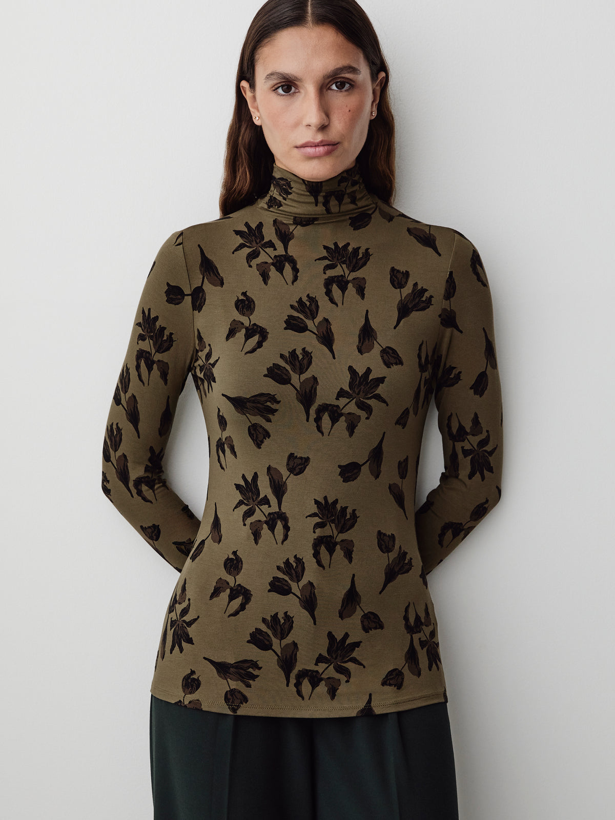 Long-Sleeve Mock-Neck Top