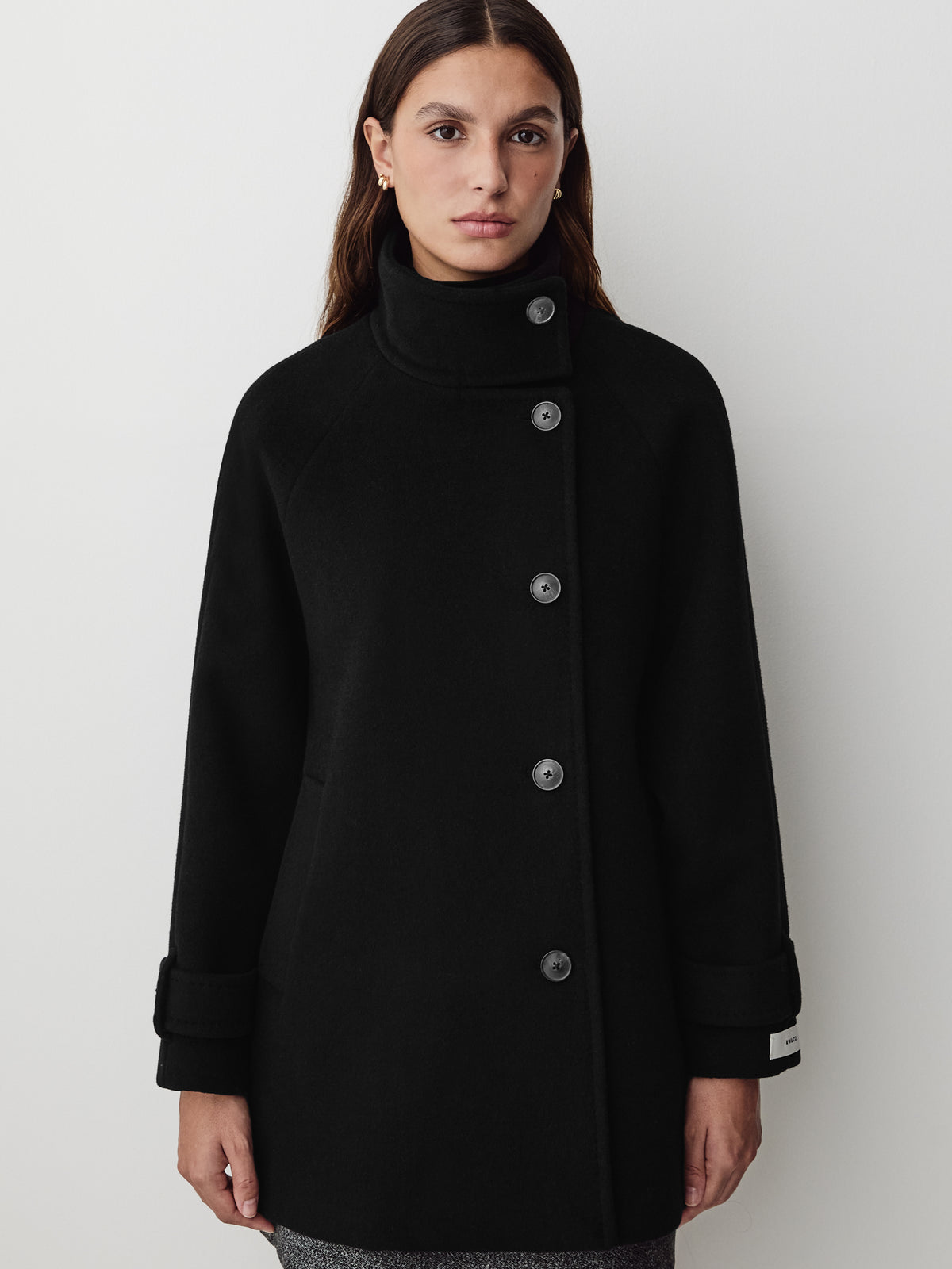 Woven Wool Blend Double Breasted Coat