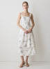 Sleeveless Square-Neck Linen-Blend Midi Dress