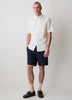 Mens Woven Linen Blend Shirt Regular Fit Short Sleeve