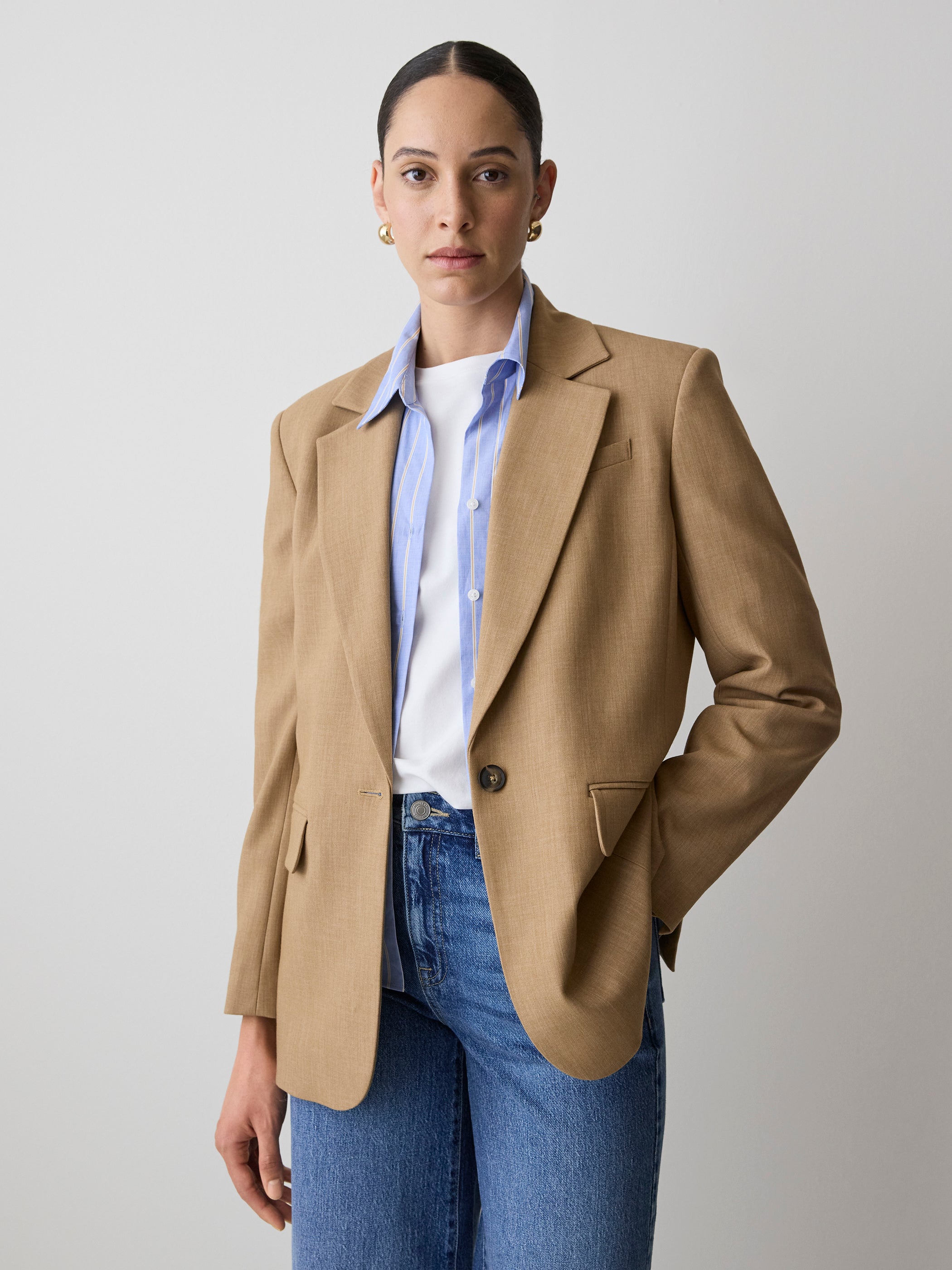 Veston Ample à Boutonnage Simple