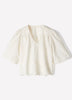Woven Cotton Embroidery Popover Blouse