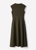 Extended-Sleeve V-Neck Wrap Midi Dress