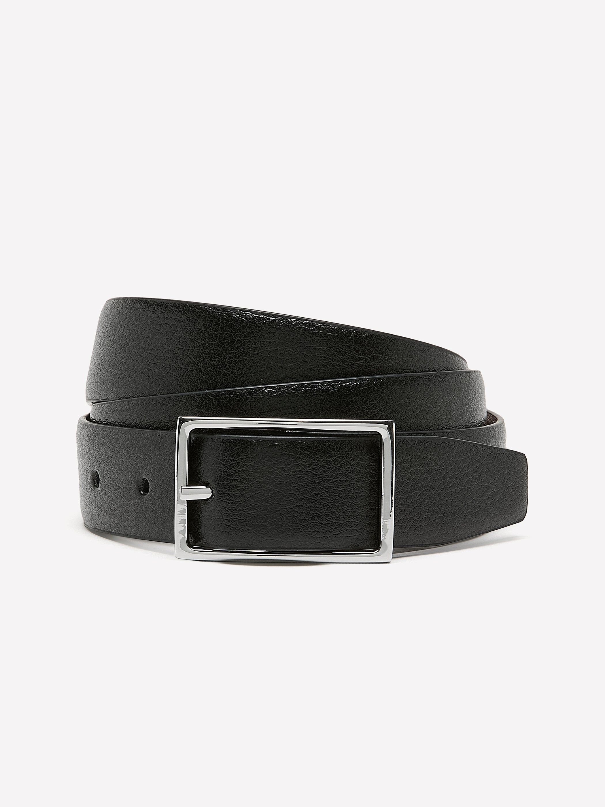 Ceinture Réversible en Cuir Noir et Brun