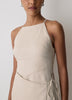 Woven Linen Blend Halter Dress