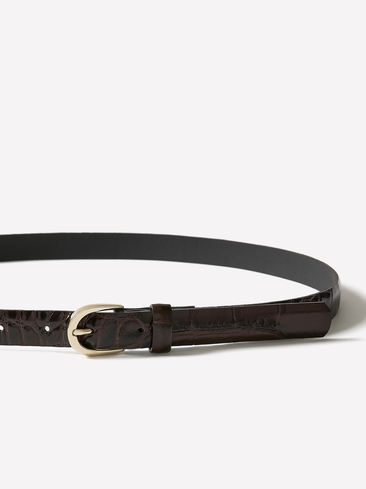 Leather Belt with Croco Texture