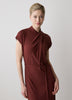 Knit Midi Dress With Belted Neck
