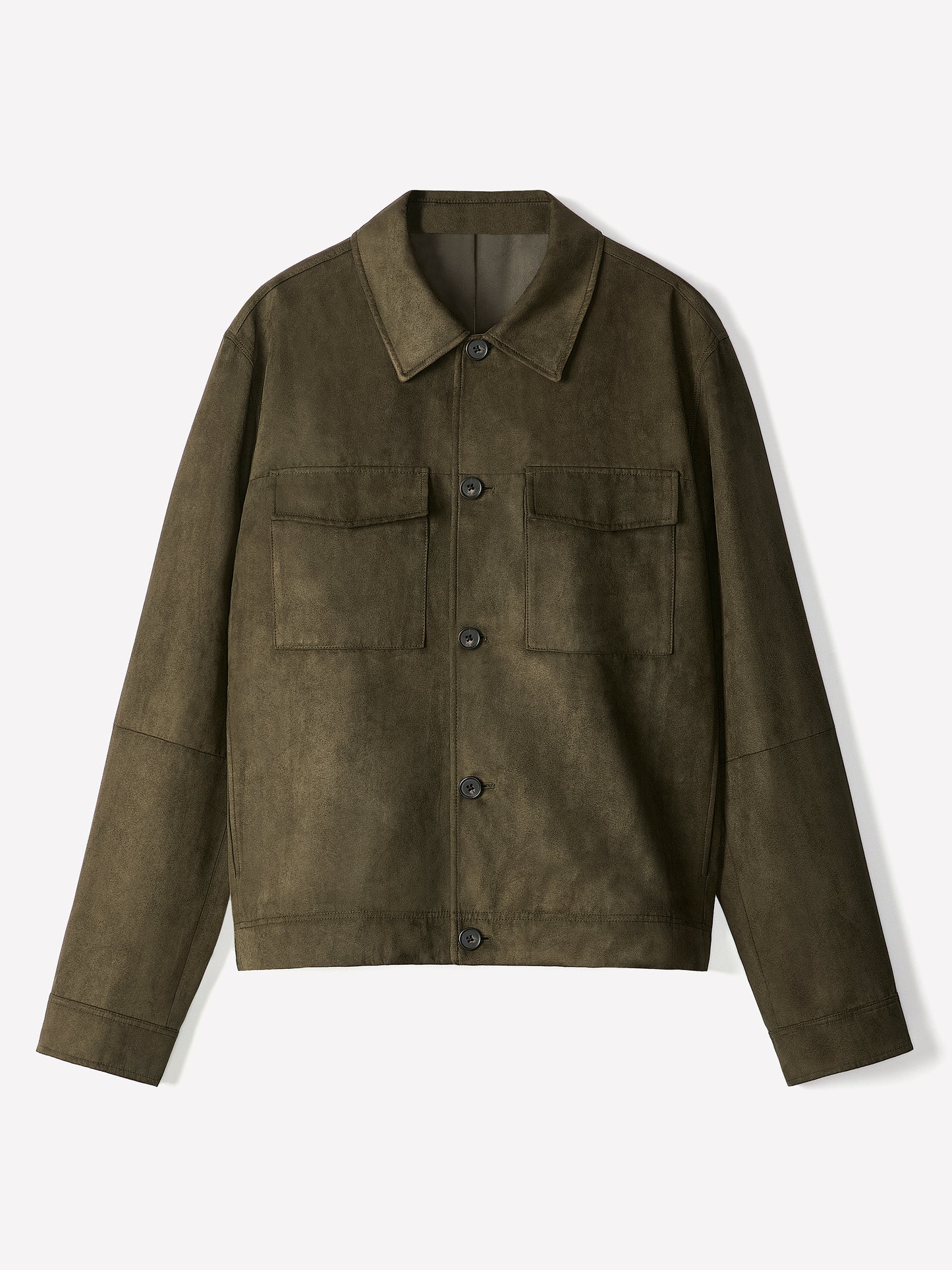 Woven Faux Suede Shacket Jacket