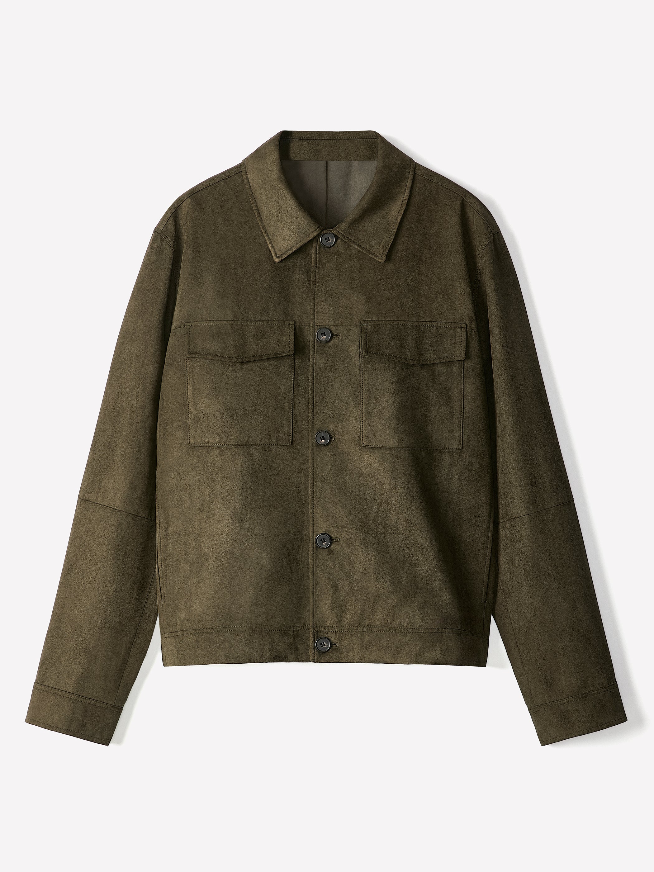 Woven Faux Suede Shacket Jacket