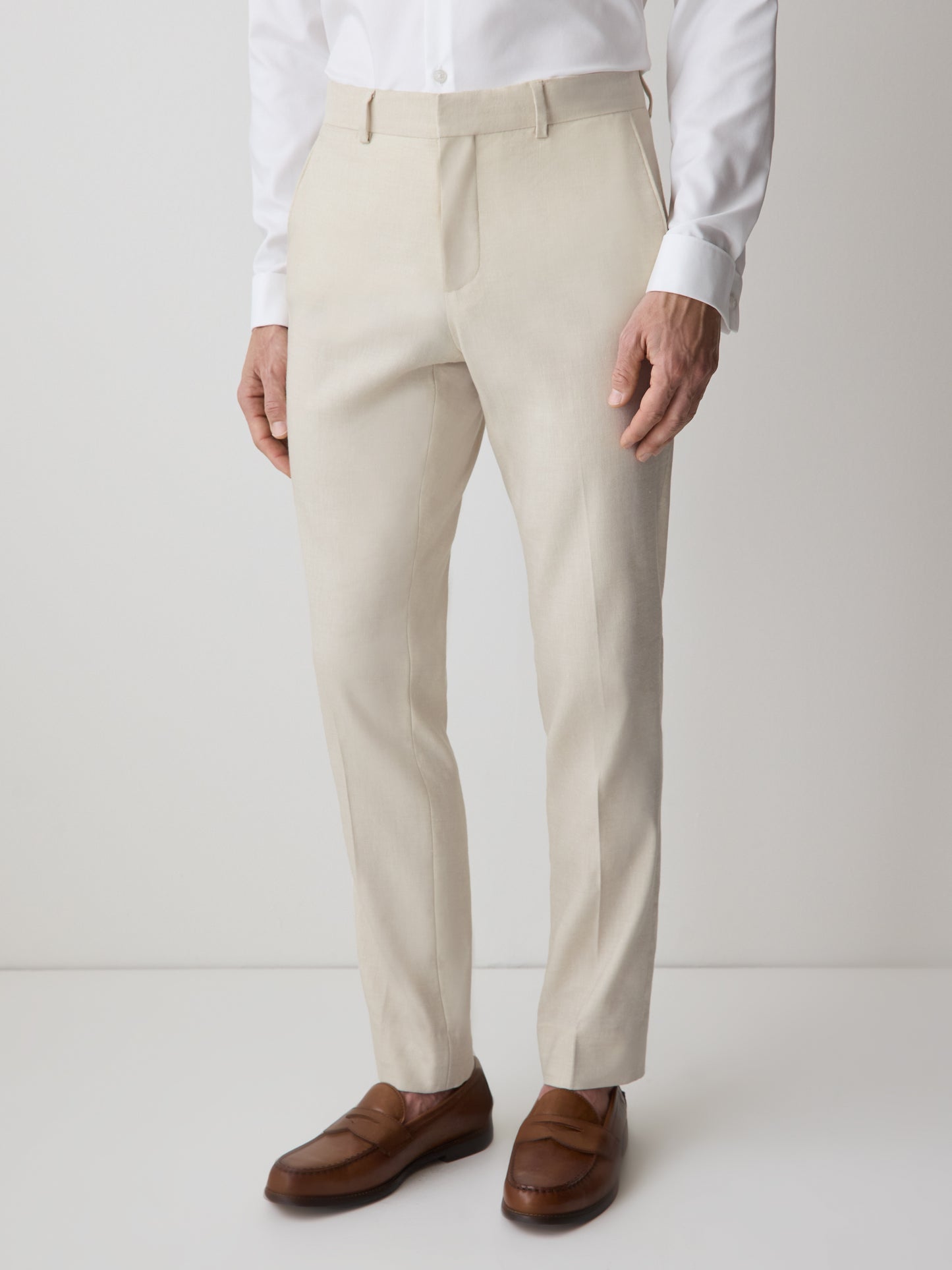 Slim Fit Stretch Linen Suit Pant