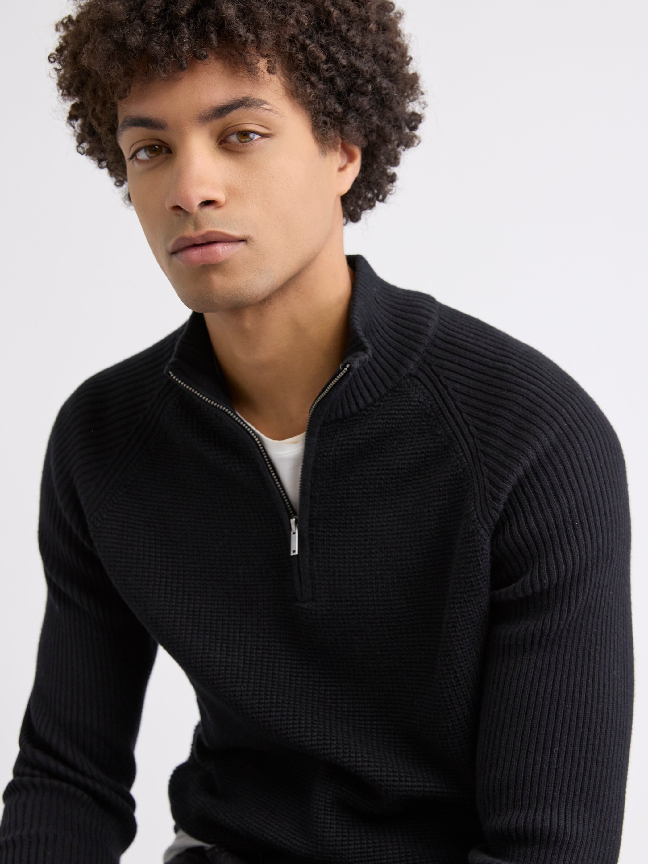 Long-Sleeve Half-Zip Mock-Neck Sweater | RW&CO.
