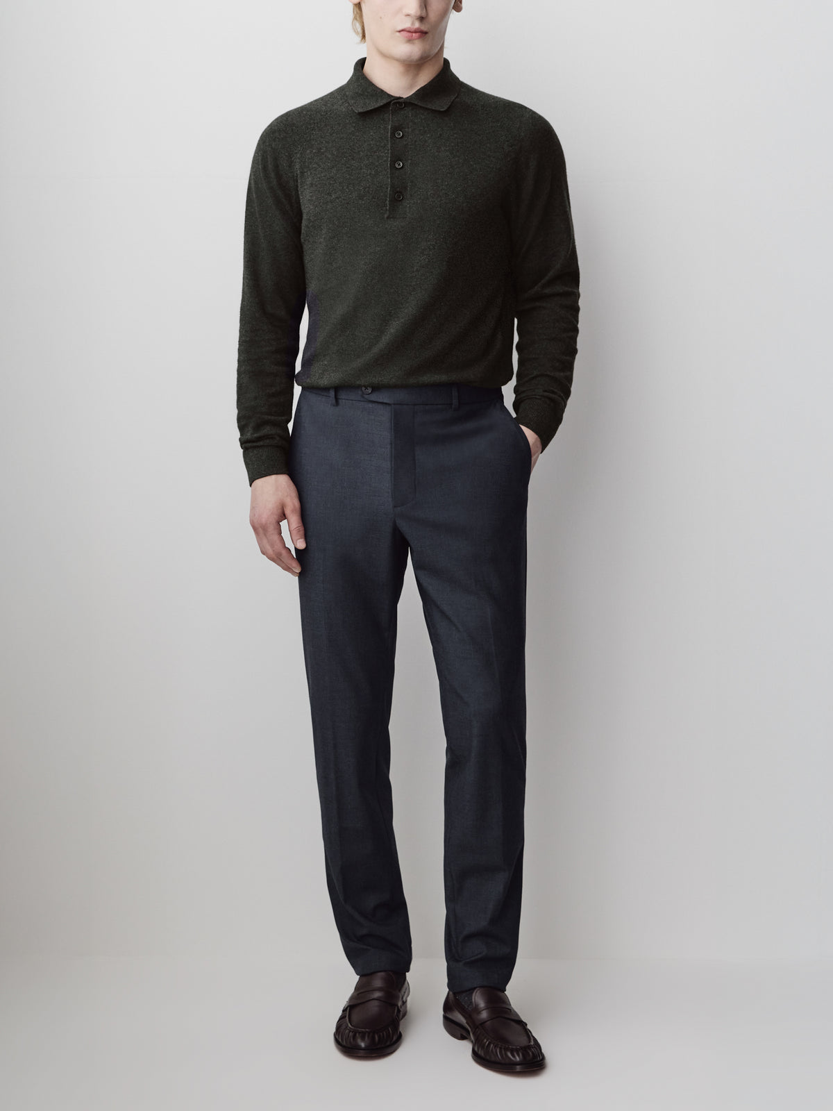 Slim-Leg Wool-Blend Pant