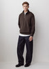 Long-Sleeve Half-Zip Mock-Neck Sweater