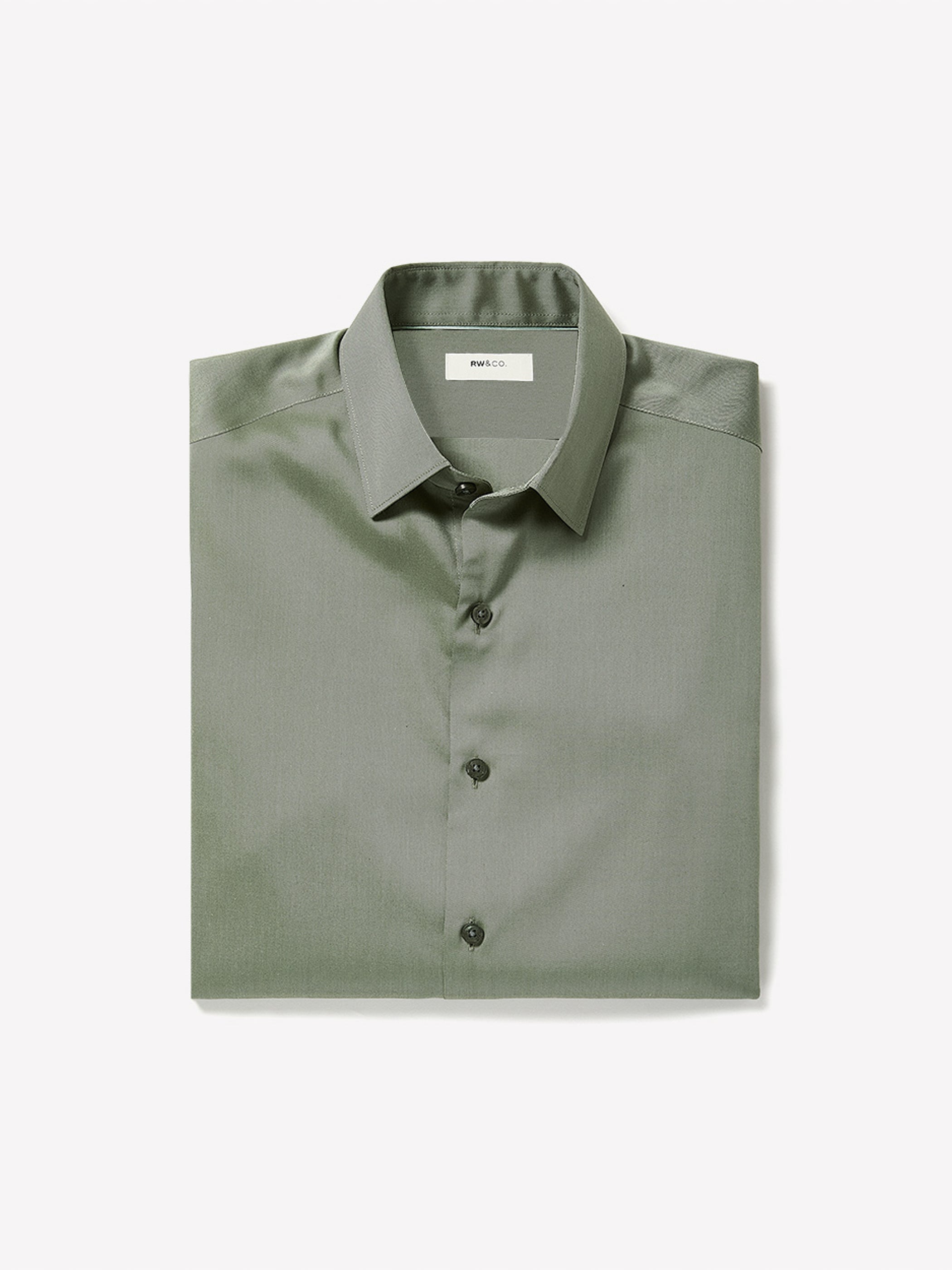 Slim Fit Solid Twill Dress Shirt