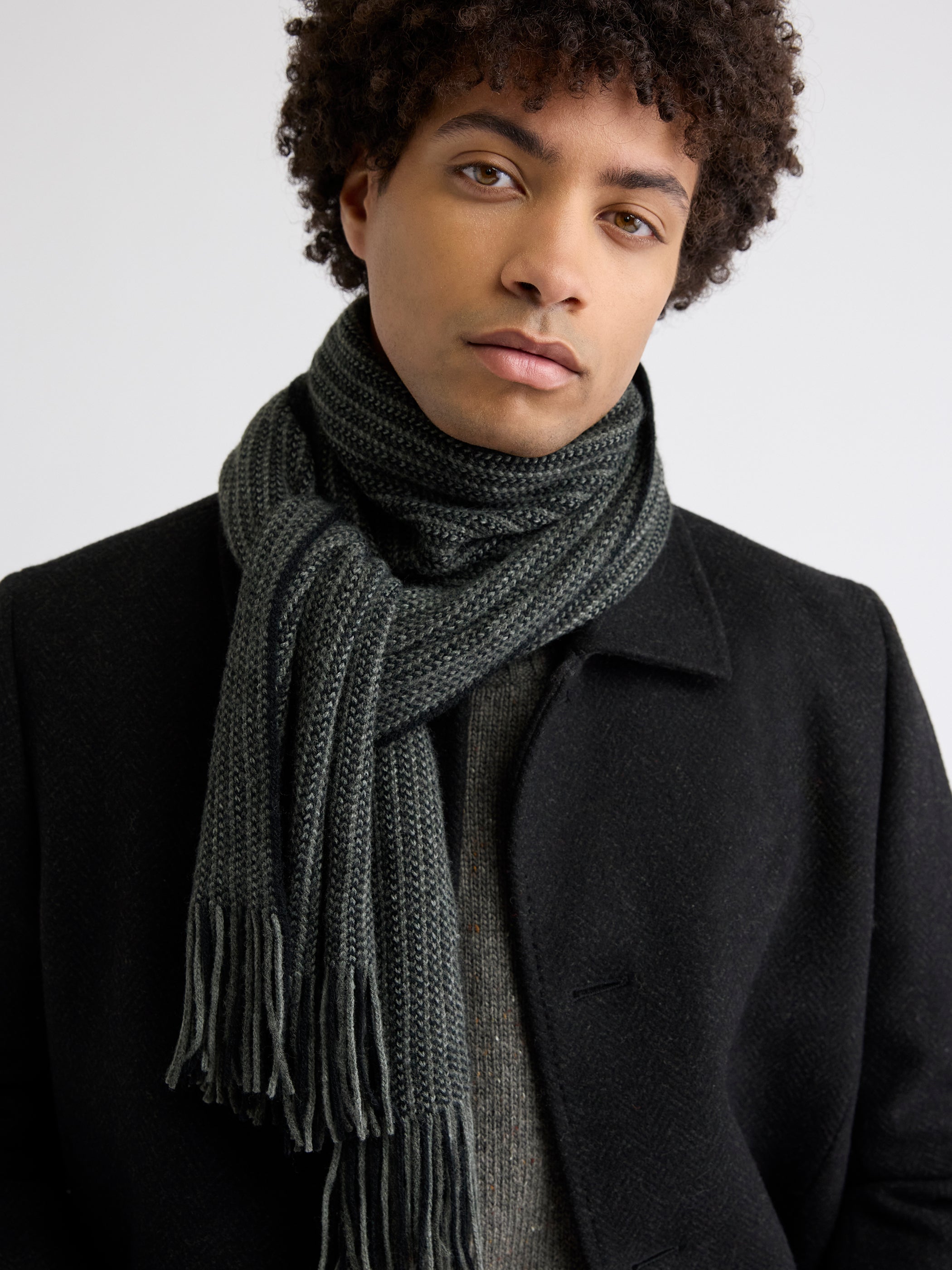 Foulard Rayé avec Franges