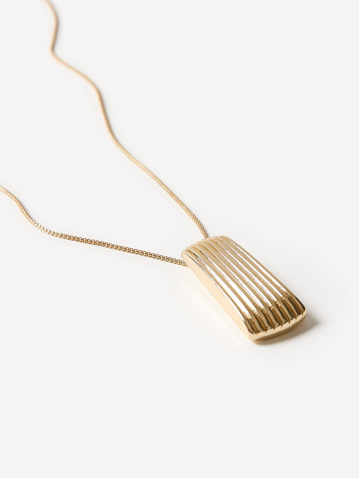 Long Ribbed Adjustable Metal Necklace