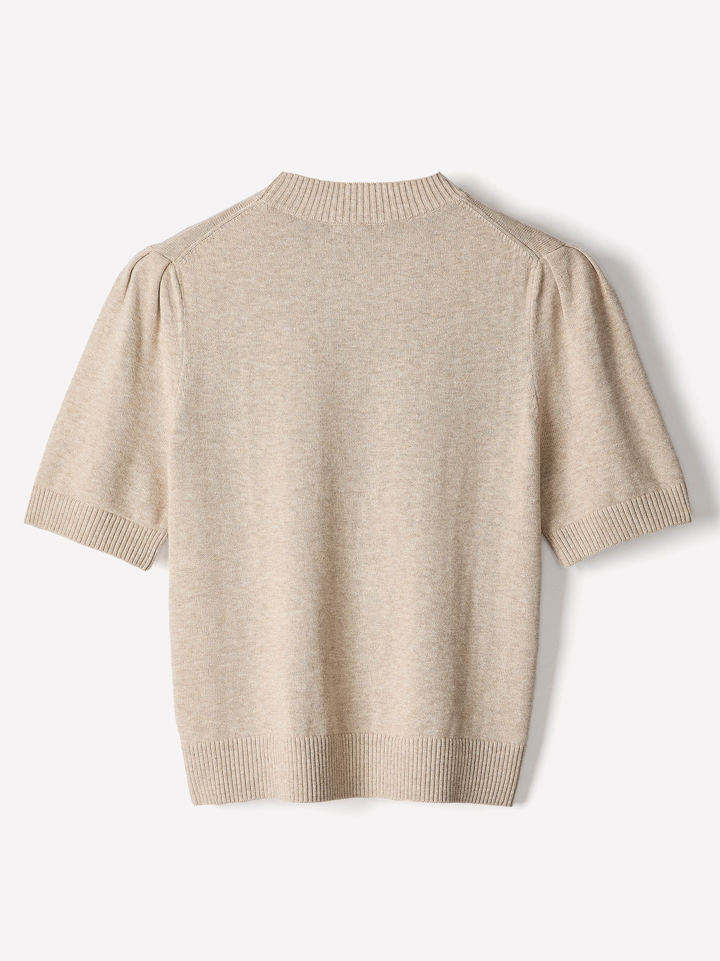 Knit Cotton Blend Crew Neck Sweater
