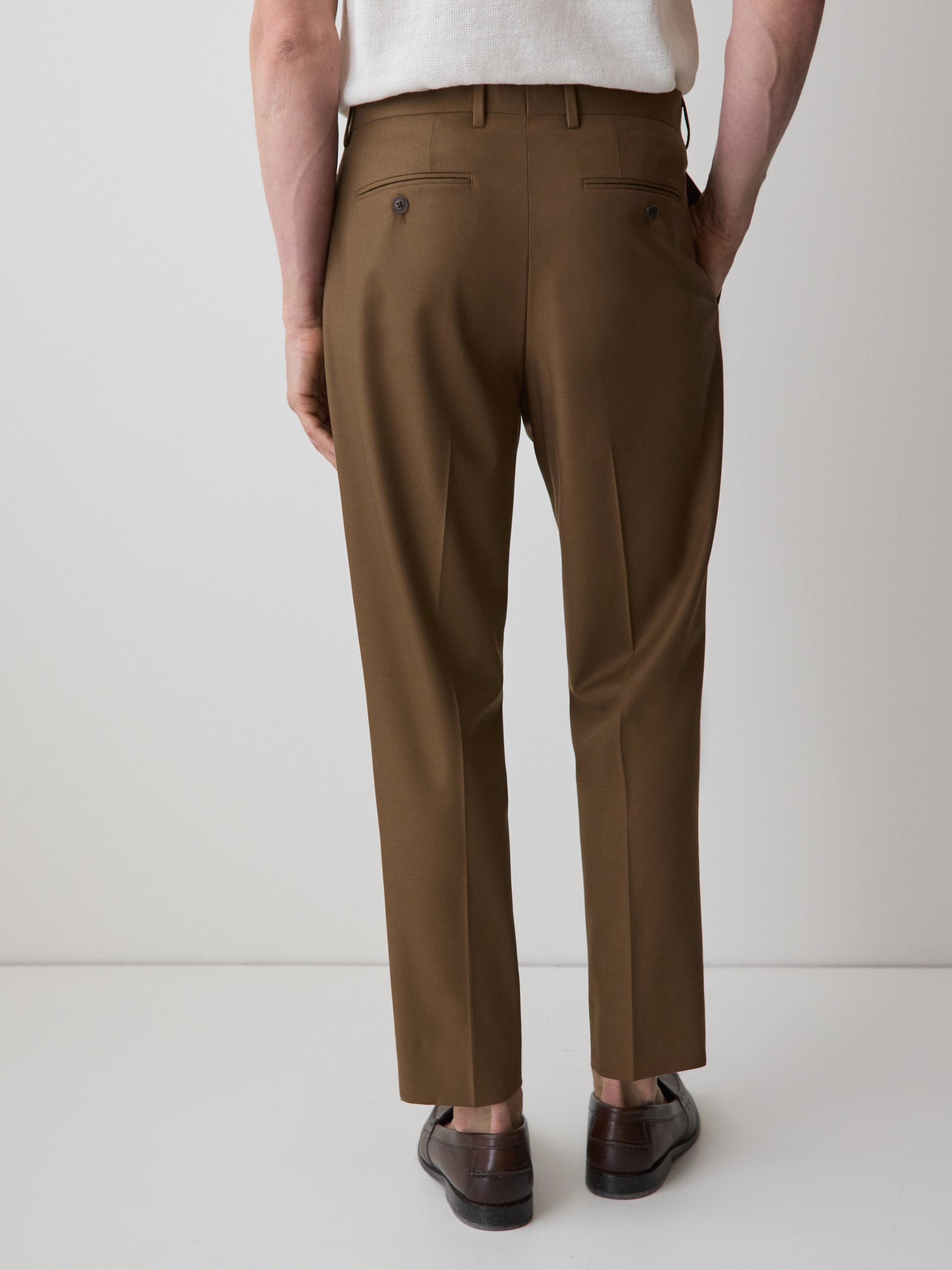Tapered Wool Blend Mens Woven Pant