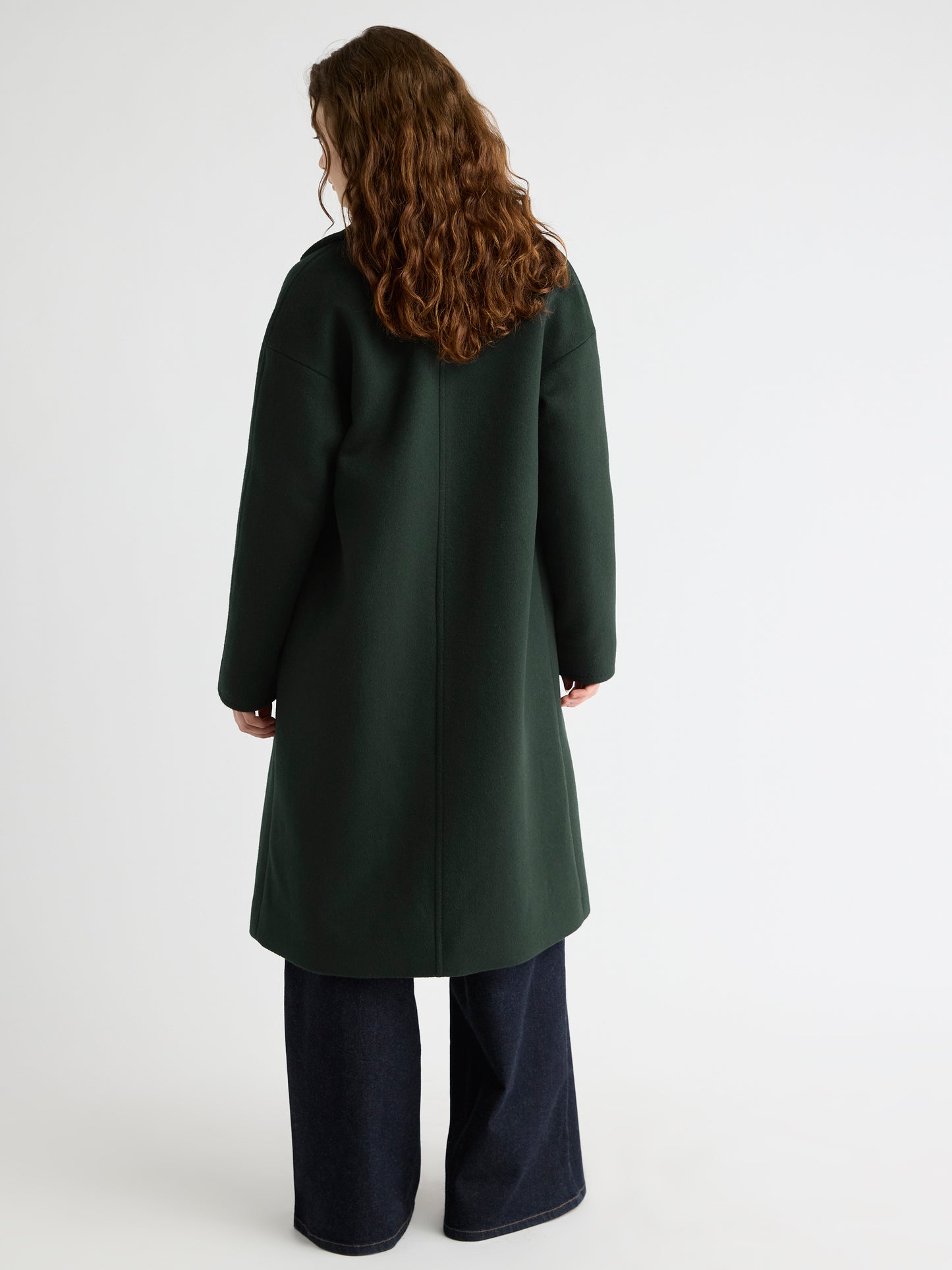 Wool-Blend Long Double-Breasted Coat