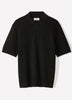 Textured Short-Sleeve Polo Sweater
