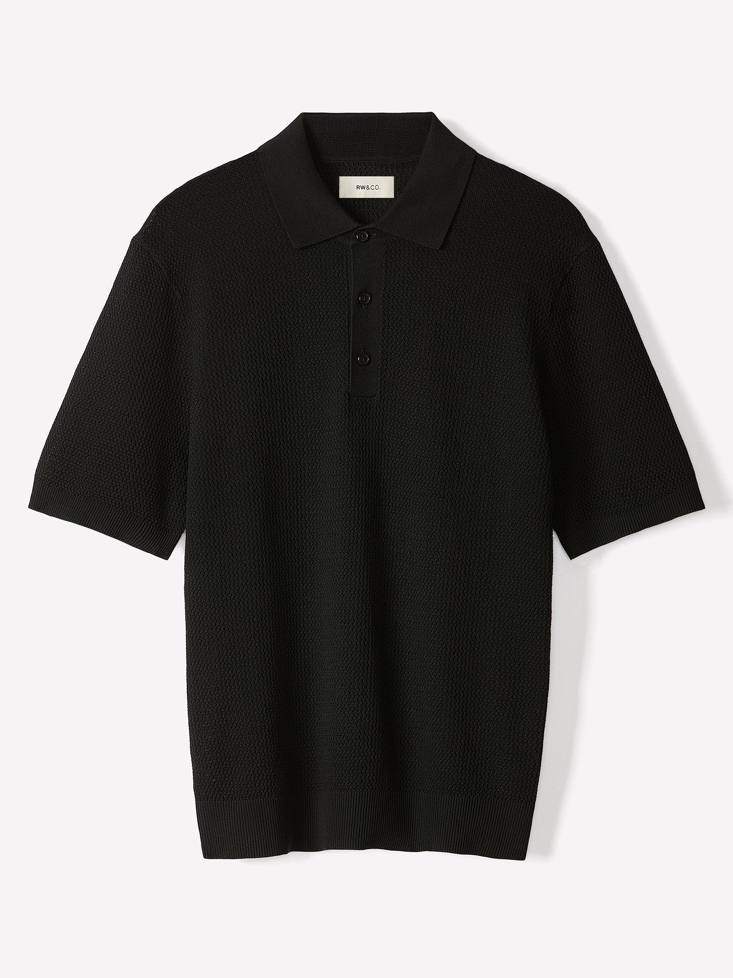 Textured Short-Sleeve Polo Sweater